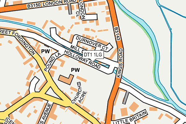 DT1 1LG map - OS OpenMap – Local (Ordnance Survey)