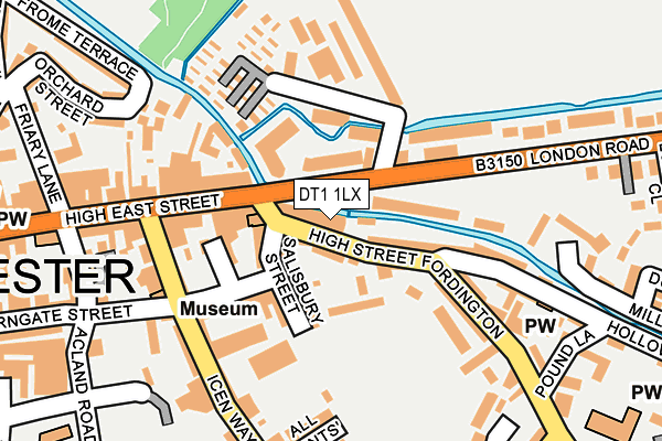DT1 1LX map - OS OpenMap – Local (Ordnance Survey)