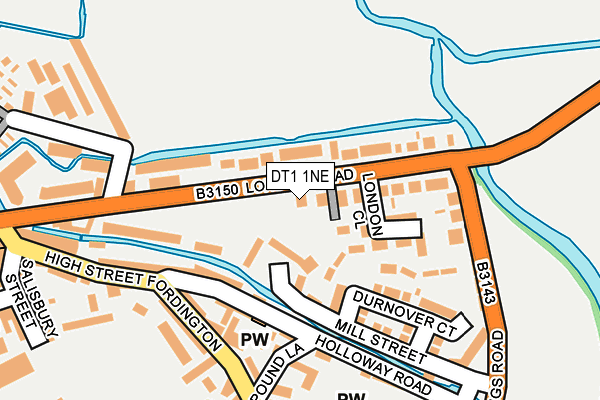 DT1 1NE map - OS OpenMap – Local (Ordnance Survey)