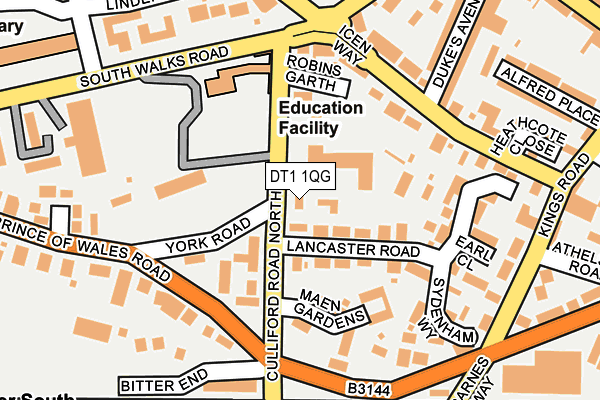 DT1 1QG map - OS OpenMap – Local (Ordnance Survey)