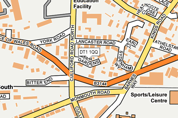 DT1 1QQ map - OS OpenMap – Local (Ordnance Survey)