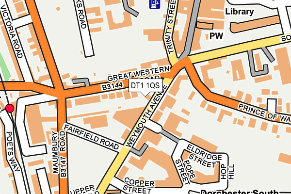 DT1 1QS map - OS OpenMap – Local (Ordnance Survey)