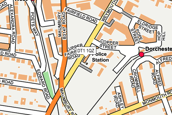 DT1 1QZ map - OS OpenMap – Local (Ordnance Survey)