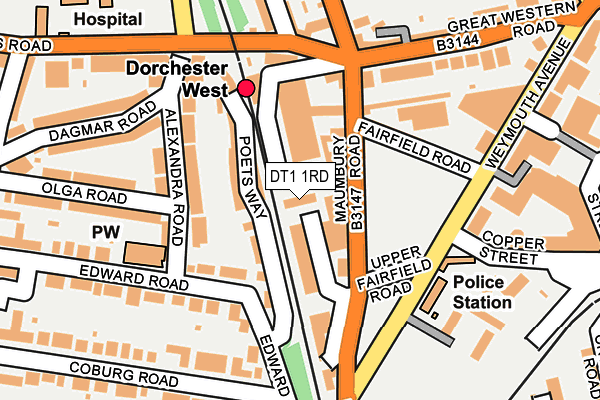 DT1 1RD map - OS OpenMap – Local (Ordnance Survey)