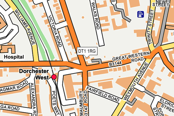 DT1 1RG map - OS OpenMap – Local (Ordnance Survey)