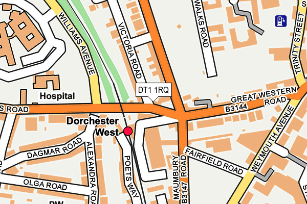 DT1 1RQ map - OS OpenMap – Local (Ordnance Survey)