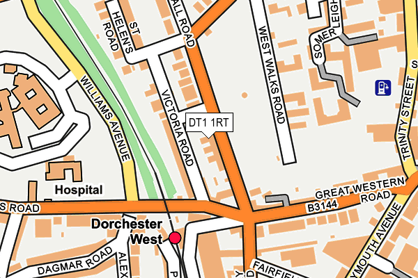 DT1 1RT map - OS OpenMap – Local (Ordnance Survey)
