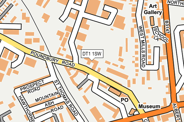 DT1 1SW map - OS OpenMap – Local (Ordnance Survey)