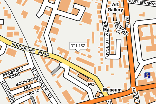 DT1 1SZ map - OS OpenMap – Local (Ordnance Survey)