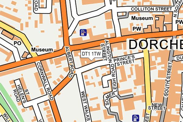 DT1 1TW map - OS OpenMap – Local (Ordnance Survey)