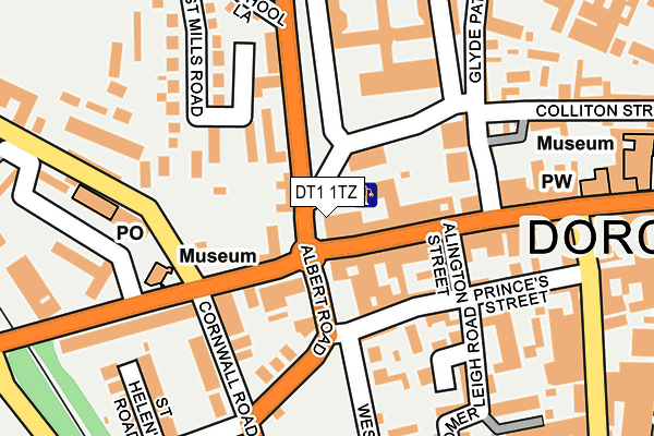 DT1 1TZ map - OS OpenMap – Local (Ordnance Survey)