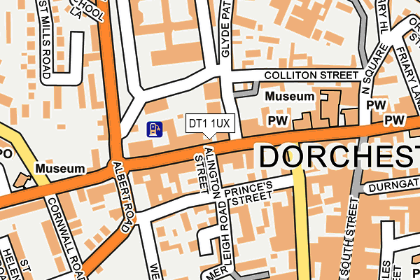DT1 1UX map - OS OpenMap – Local (Ordnance Survey)