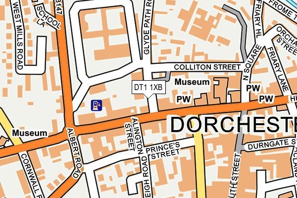 DT1 1XB map - OS OpenMap – Local (Ordnance Survey)