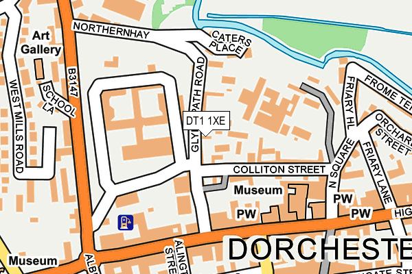 DT1 1XE map - OS OpenMap – Local (Ordnance Survey)