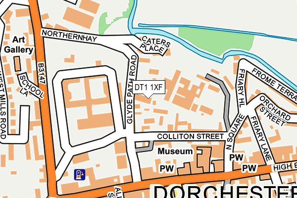 DT1 1XF map - OS OpenMap – Local (Ordnance Survey)