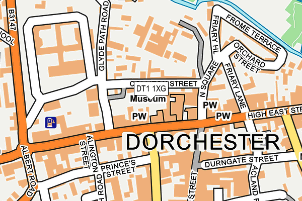 DT1 1XG map - OS OpenMap – Local (Ordnance Survey)