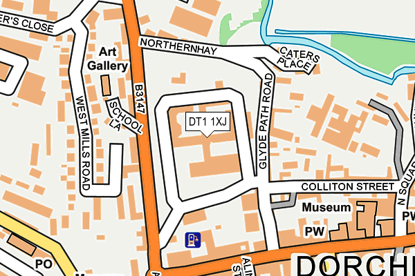 DT1 1XJ map - OS OpenMap – Local (Ordnance Survey)