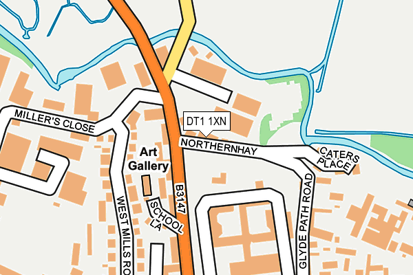 DT1 1XN map - OS OpenMap – Local (Ordnance Survey)