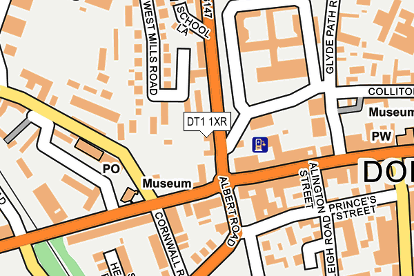DT1 1XR map - OS OpenMap – Local (Ordnance Survey)