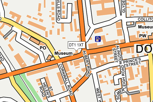 DT1 1XT map - OS OpenMap – Local (Ordnance Survey)