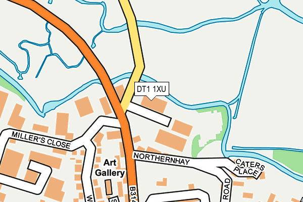 DT1 1XU map - OS OpenMap – Local (Ordnance Survey)