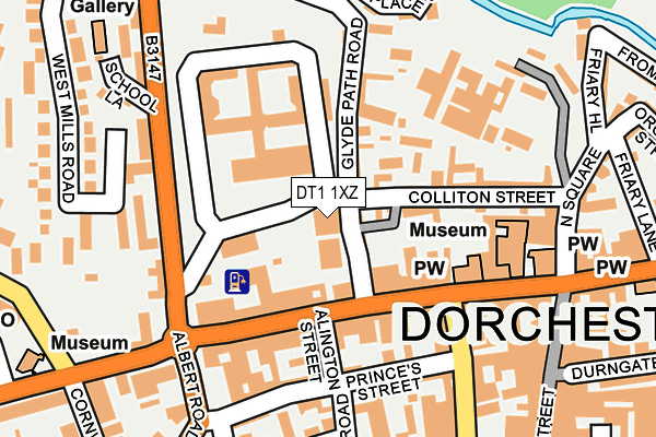 DT1 1XZ map - OS OpenMap – Local (Ordnance Survey)