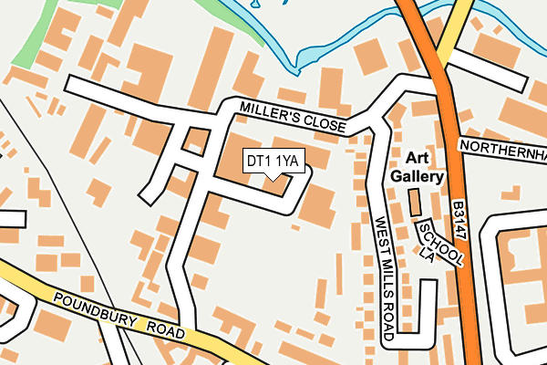 DT1 1YA map - OS OpenMap – Local (Ordnance Survey)