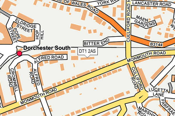 DT1 2AS map - OS OpenMap – Local (Ordnance Survey)