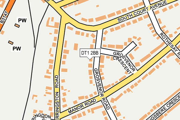 DT1 2BB map - OS OpenMap – Local (Ordnance Survey)