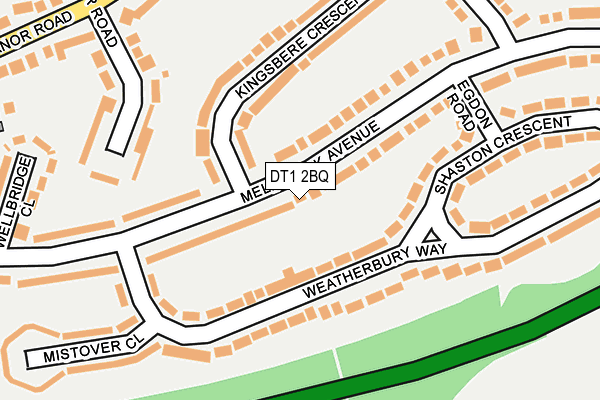 DT1 2BQ map - OS OpenMap – Local (Ordnance Survey)