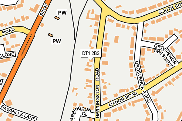 DT1 2BS map - OS OpenMap – Local (Ordnance Survey)