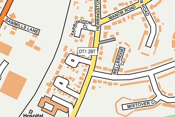 DT1 2BT map - OS OpenMap – Local (Ordnance Survey)