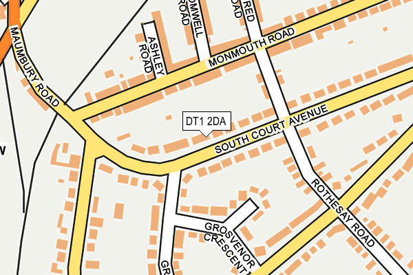 DT1 2DA map - OS OpenMap – Local (Ordnance Survey)