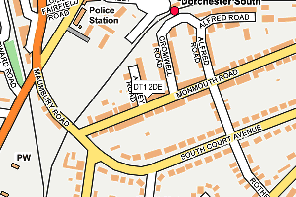 DT1 2DE map - OS OpenMap – Local (Ordnance Survey)
