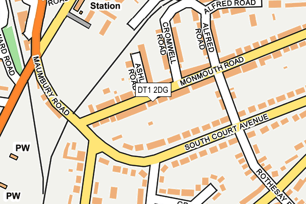DT1 2DG map - OS OpenMap – Local (Ordnance Survey)
