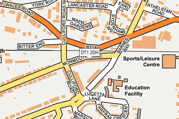 DT1 2DH map - OS OpenMap – Local (Ordnance Survey)
