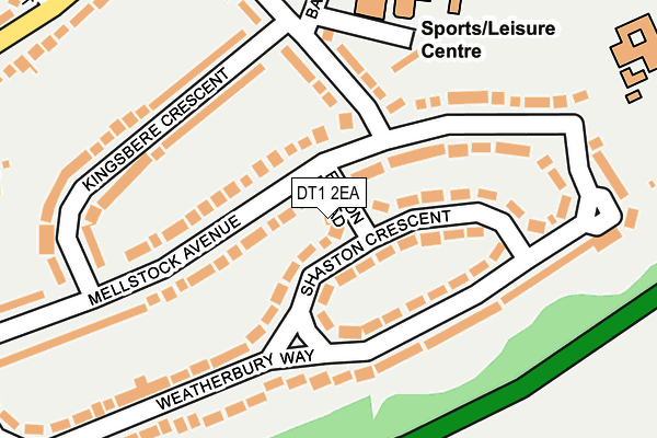 DT1 2EA map - OS OpenMap – Local (Ordnance Survey)