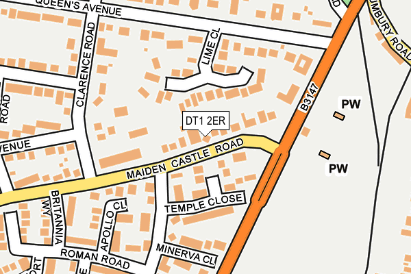 DT1 2ER map - OS OpenMap – Local (Ordnance Survey)