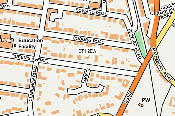 DT1 2EW map - OS OpenMap – Local (Ordnance Survey)
