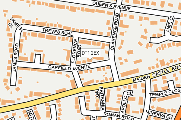 DT1 2EX map - OS OpenMap – Local (Ordnance Survey)