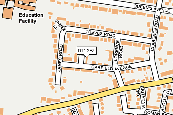DT1 2EZ map - OS OpenMap – Local (Ordnance Survey)