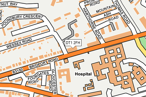 DT1 2FH map - OS OpenMap – Local (Ordnance Survey)