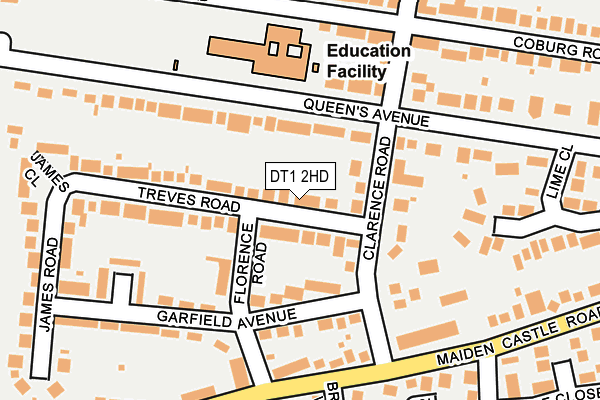 DT1 2HD map - OS OpenMap – Local (Ordnance Survey)