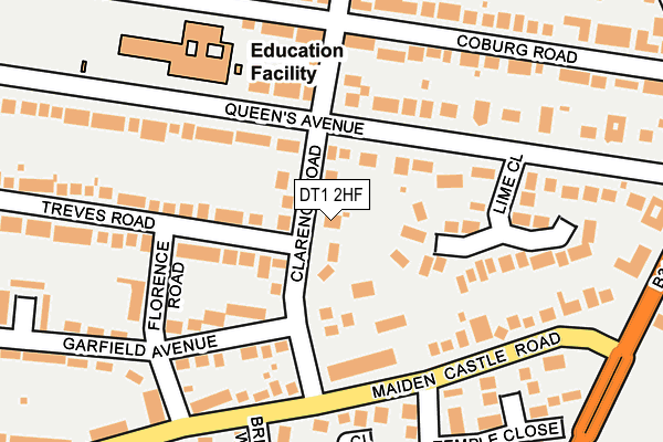DT1 2HF map - OS OpenMap – Local (Ordnance Survey)