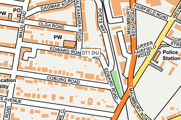 DT1 2HJ map - OS OpenMap – Local (Ordnance Survey)