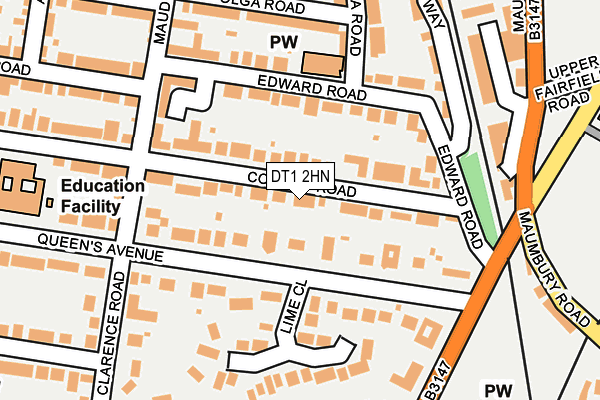 DT1 2HN map - OS OpenMap – Local (Ordnance Survey)