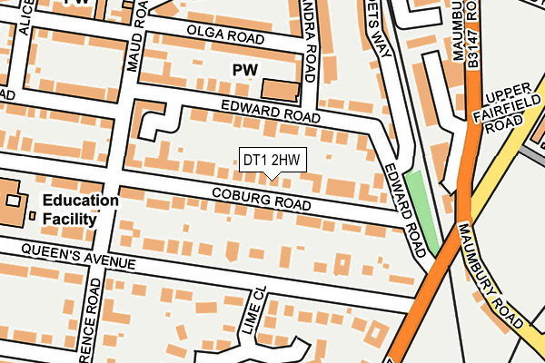 DT1 2HW map - OS OpenMap – Local (Ordnance Survey)