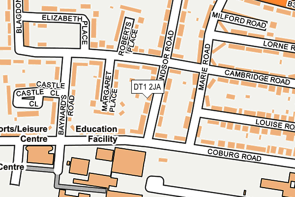 DT1 2JA map - OS OpenMap – Local (Ordnance Survey)