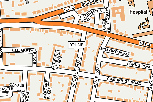 DT1 2JB map - OS OpenMap – Local (Ordnance Survey)