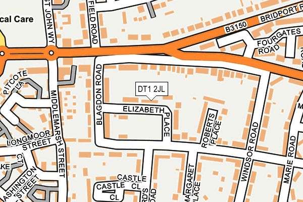DT1 2JL map - OS OpenMap – Local (Ordnance Survey)